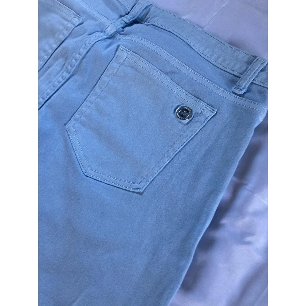 Michael Kors Izzy Skinny Jeans Womens 34 Waist Light Blue Stretch Denim Skinny